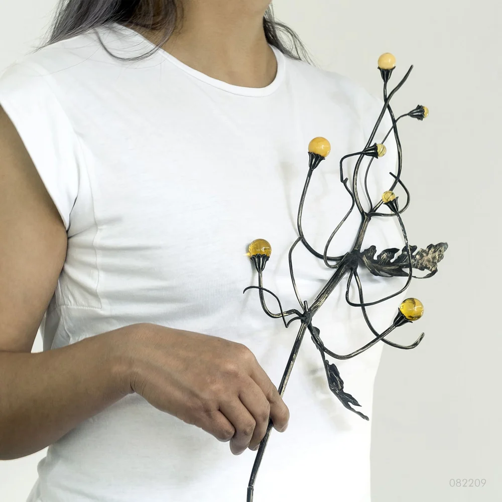Alberto dávila quesada, mexico - brooch: the raw flowers I gave you