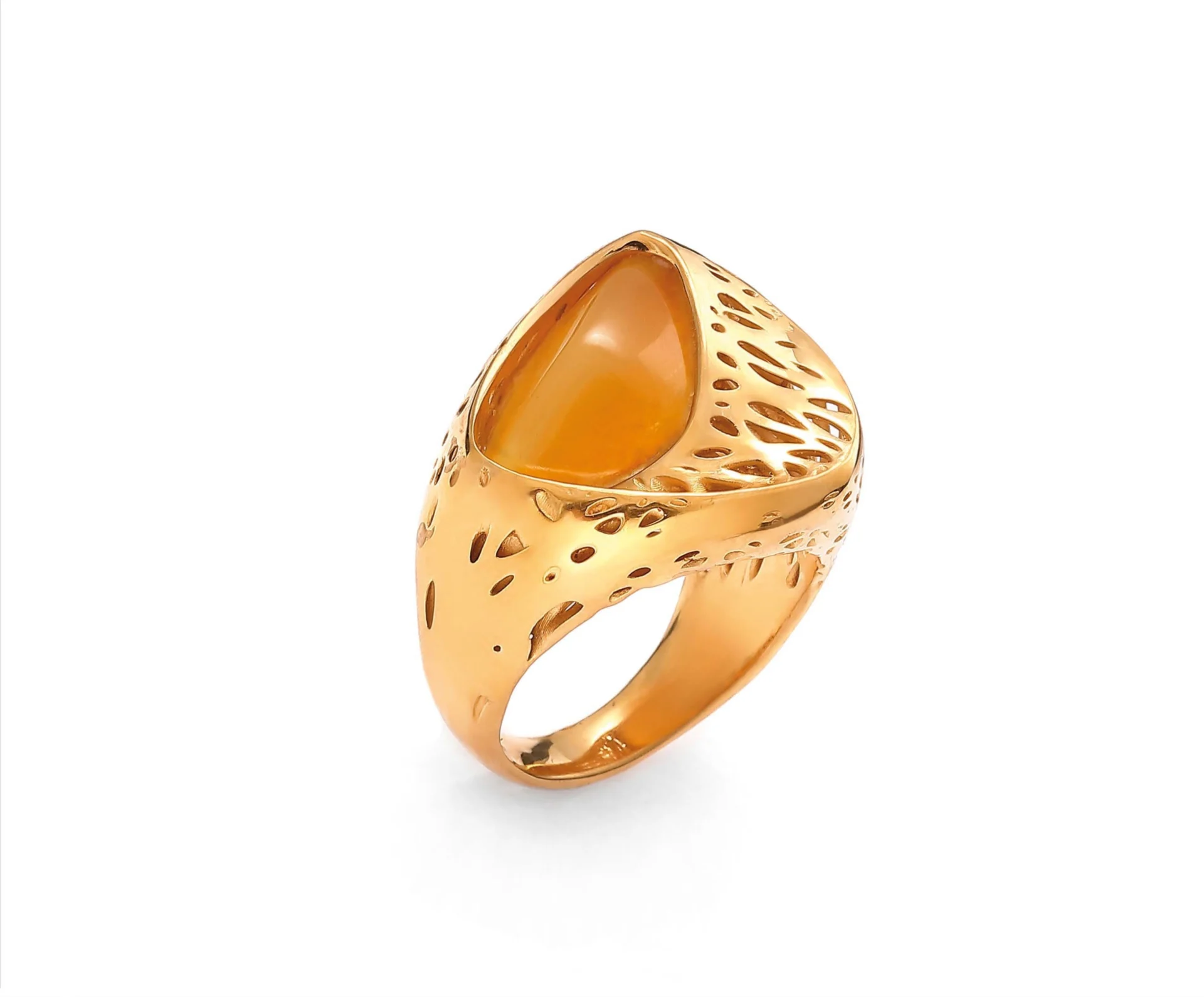 Ivona haurasch pierścionek: bursztyn bałtycki, srebro złocone