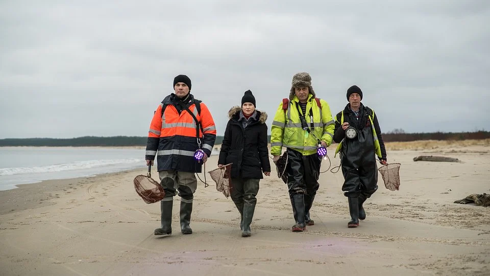 Ekipa gotowa na poławianie bursztynu z bałtyku