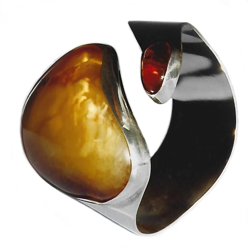 Barbara gronuś dutko bransoleta "wąż": bursztyn bałtycki, srebro, 1993