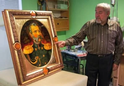 Aleksander Żurawlow z ukończonym portretem cara Aleksandra II