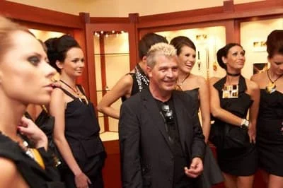 Designer before the "Night with the Stars" fashion show"