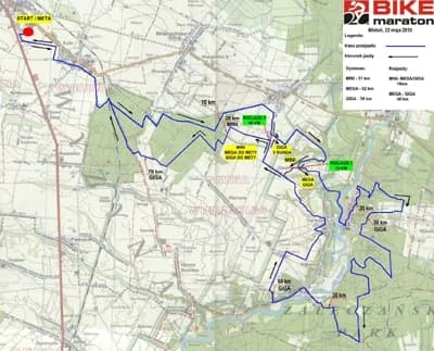 Trasa przejazdu uczestników Bursztynowego Bike Maratonu