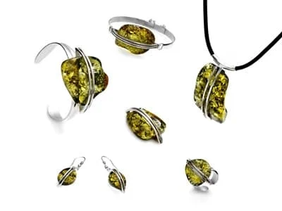 Enzo: biżuteria z zielonego bursztynu