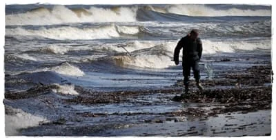 Poławianie bursztynu na Wyspie Sobieszewskiej